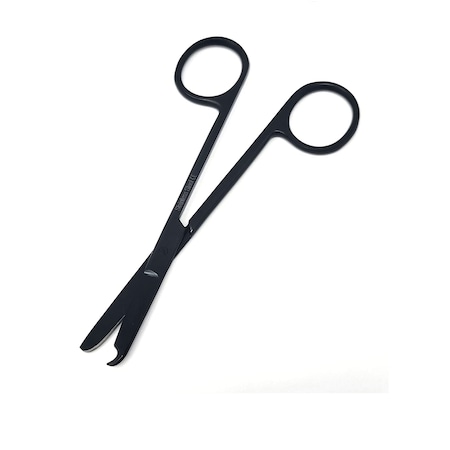 A2Z Scilab Stitch Suture Scissors 4.5 One Hook Blade Stainless Steel, Black Fluoride Coated A2Z-ZR870